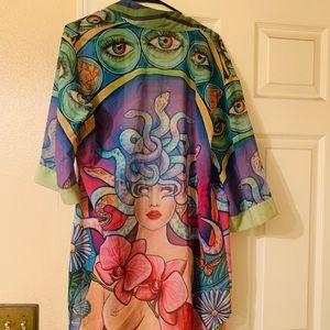 One of a kind Medusa print robe/cardigan
